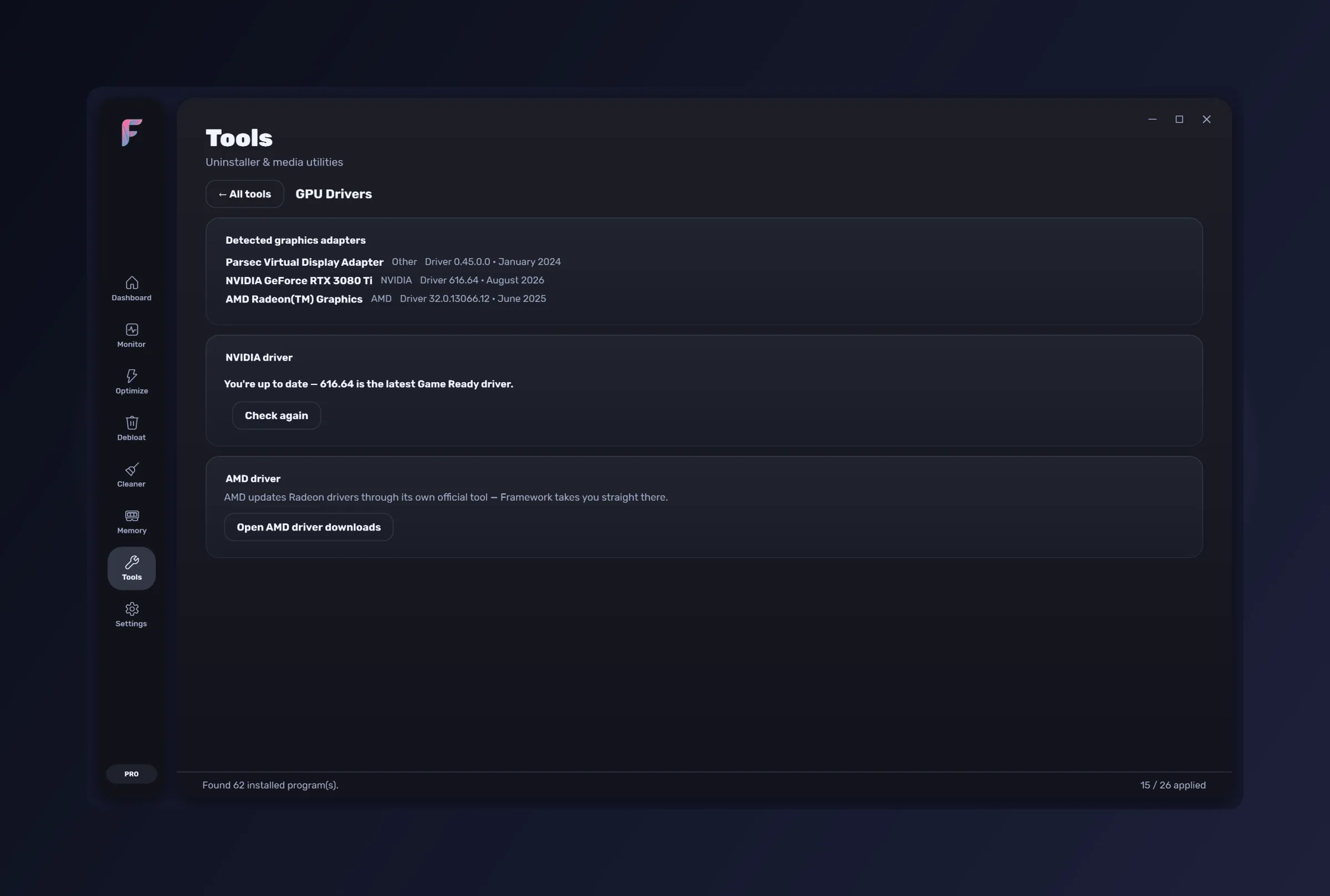 FrameWork Boost — the GPU Drivers tool
