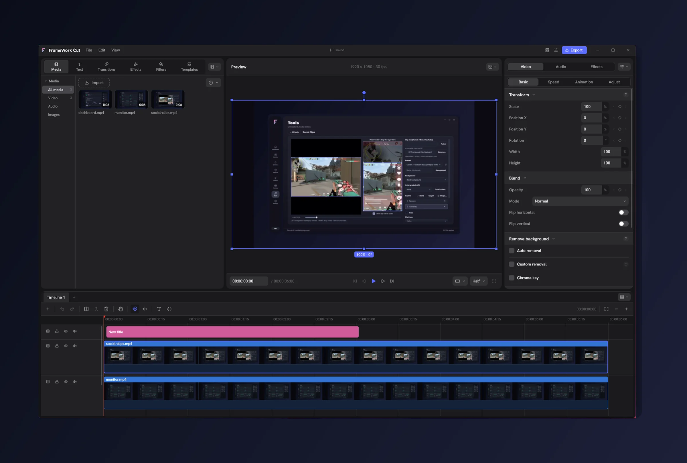 FrameWork Boost — أداة محرر الفيديو